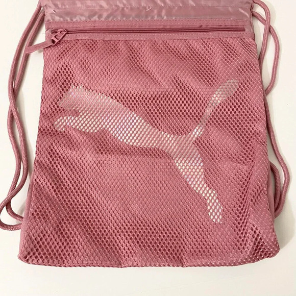 Puma Carrysack  18 x 14 Inch Large Cinch Sack Backpack Tote Bag Medium Pink - Picture 4 of 8